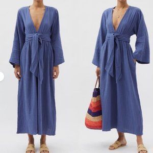 Mara Hoffman Blair Belted Long-Sleeve Midi Dress, XS